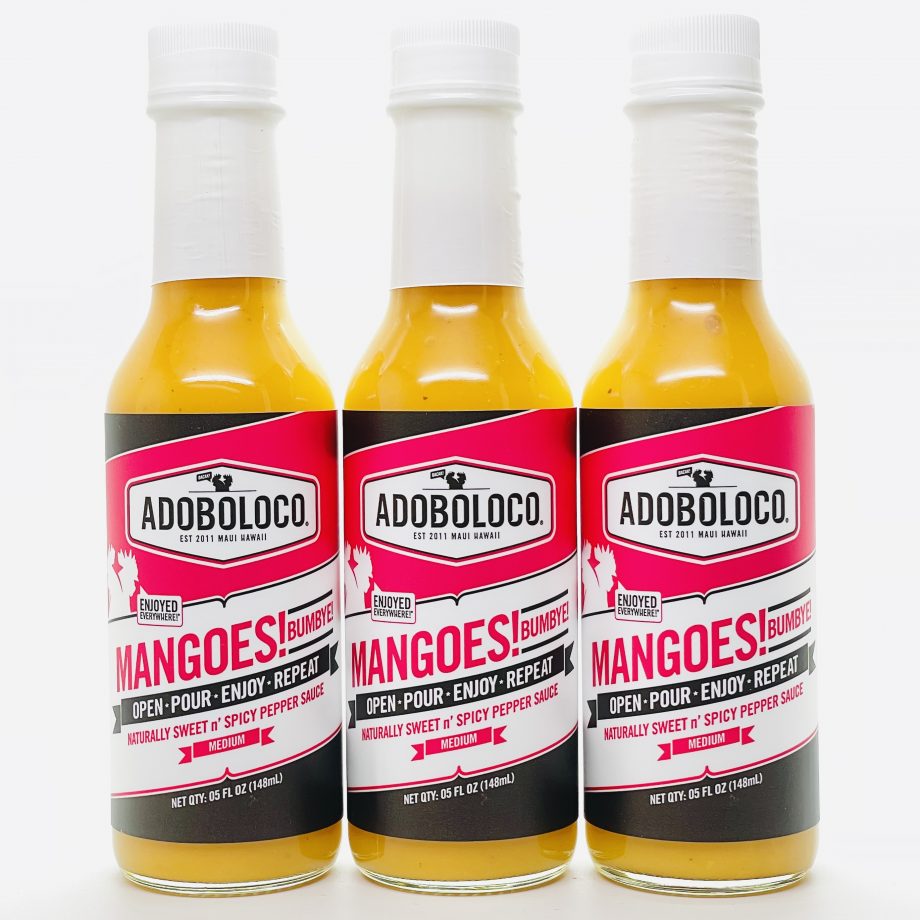 Mangoes Bumbye Hot Sauce Front of Bottles