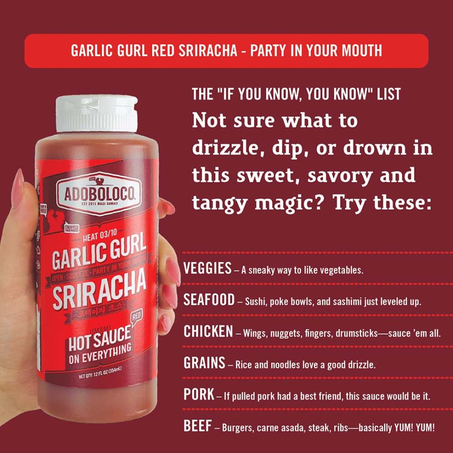 Garlic Gurl Red Sriracha – The Irresistible Sauce for Garlic Lovers! - HEAT 03/10